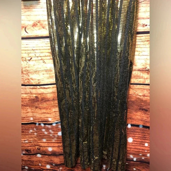 Black and Gold wide leg jumpsuit - Picture 6 of 15